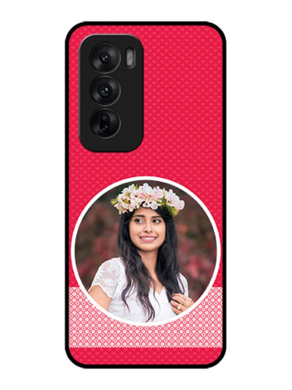 Custom Oppo Reno 12 5G Custom Metal Phone CasePink Color Pattern Design