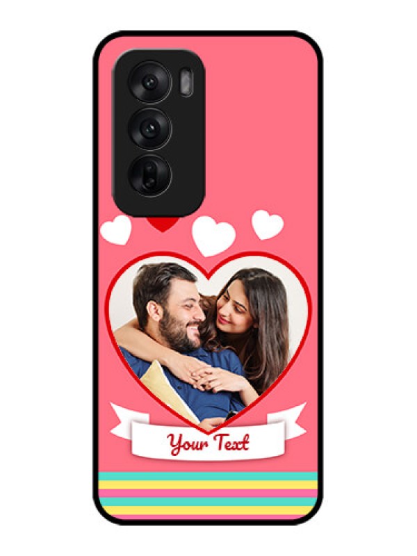 Custom Oppo Reno 12 5G Custom Metal Phone CaseLove Shapes Doodle Design