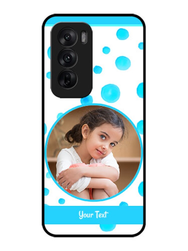Custom Oppo Reno 12 5G Custom Metal Phone CaseBlue Bubbles Pattern Design