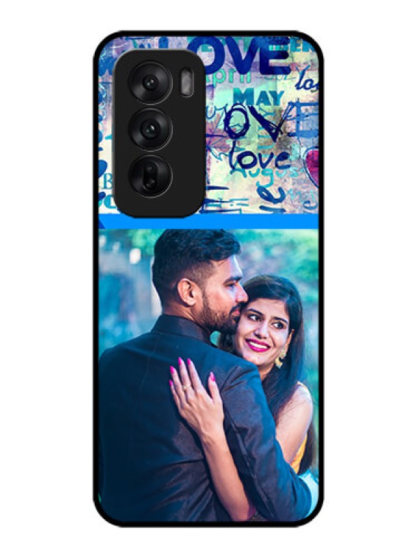 Custom Oppo Reno 12 5G Custom Metal Phone CaseColorful Love Design