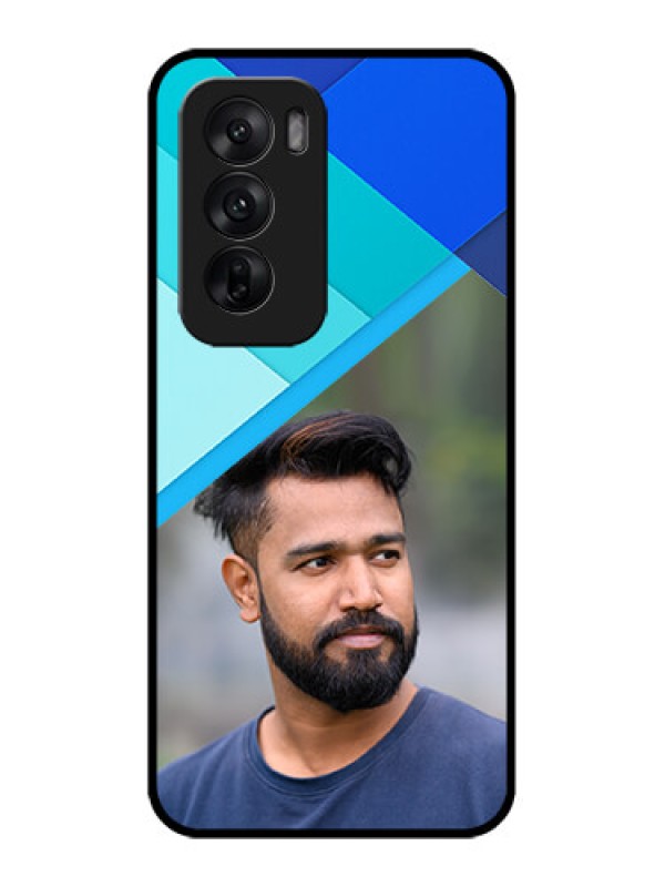 Custom Oppo Reno 12 5G Custom Metal Phone CaseBlue Pattern Design