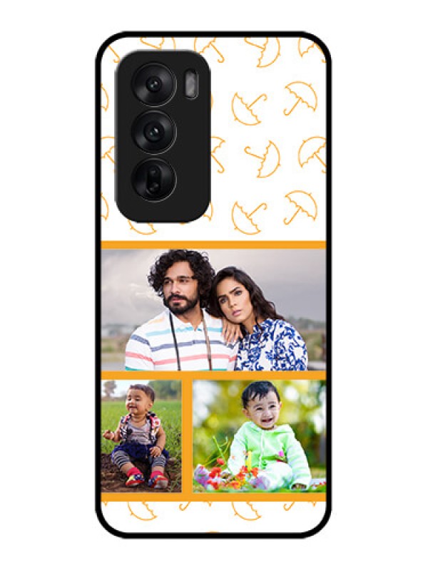 Custom Oppo Reno 12 5G Custom Metal Phone CaseYellow Pattern Design