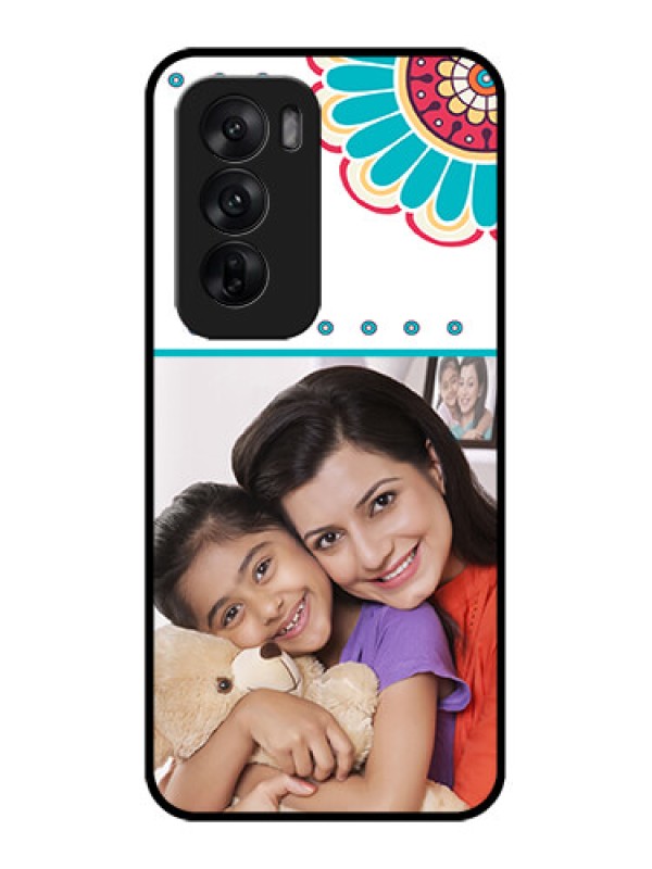 Custom Oppo Reno 12 5G Custom Metal Phone CaseFlower Design