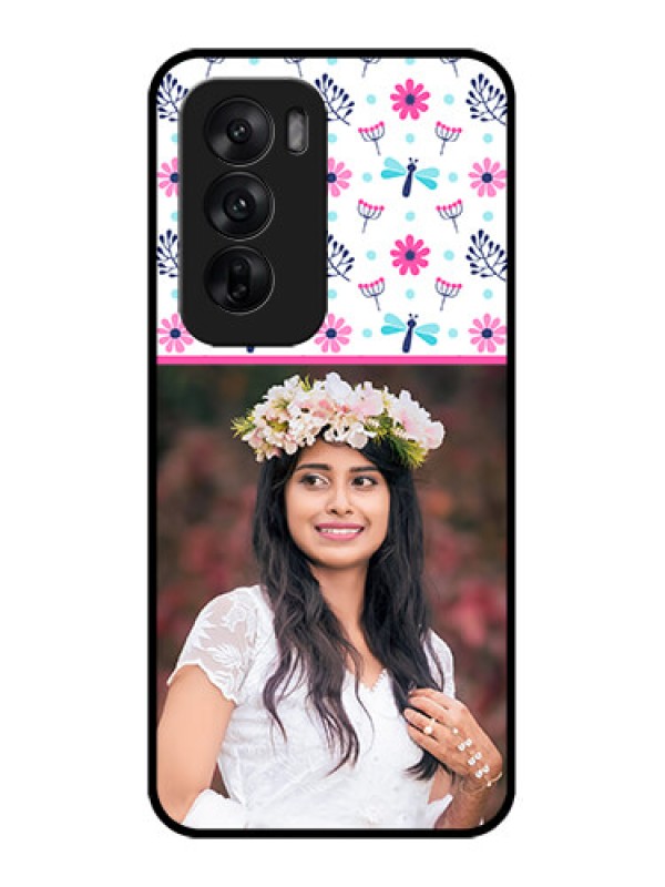 Custom Oppo Reno 12 5G Custom Metal Phone CaseColorful Flower Design