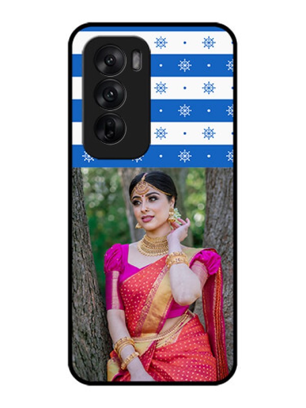 Custom Oppo Reno 12 5G Custom Metal Phone CaseSnow Pattern Design