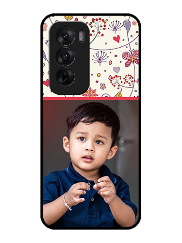 Custom Oppo Reno 12 5G Custom Metal Phone CasePremium Floral Design