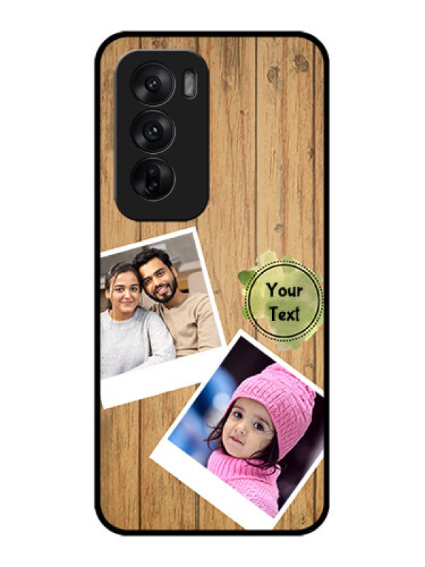 Custom Oppo Reno 12 5G Custom Metal Phone CaseWooden Texture Design