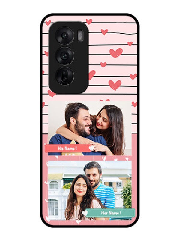 Custom Oppo Reno 12 5G Custom Metal Phone CasePhoto With Heart Design