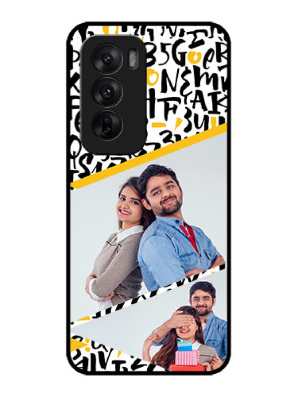 Custom Oppo Reno 12 5G Custom Metal Phone CaseLetters Pattern Design