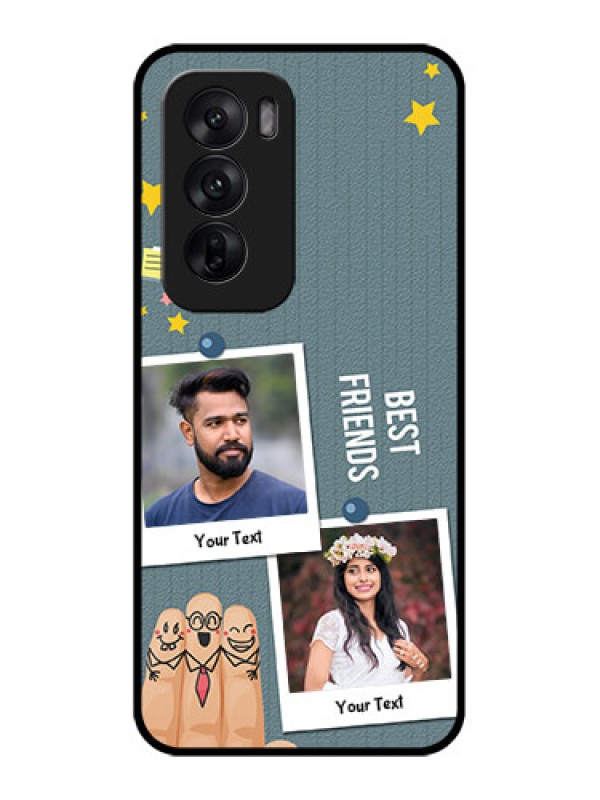Custom Oppo Reno 12 5G Custom Metal Phone CaseSticky Frames And Friendship Design