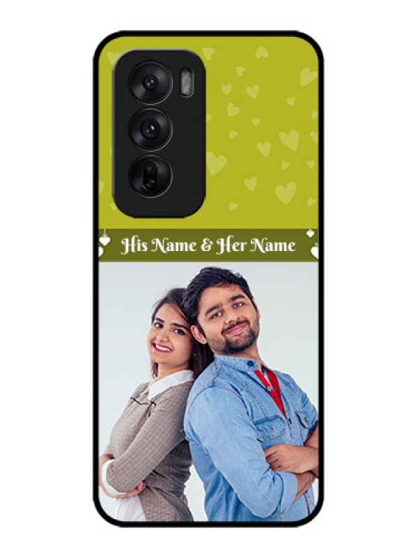 Custom Oppo Reno 12 5G Custom Metal Phone CaseYou and Me Heart Design