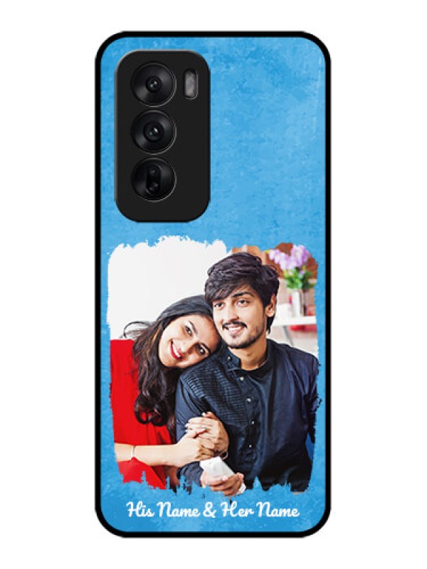 Custom Oppo Reno 12 5G Custom Metal Phone CaseBlue Color Vintage Design