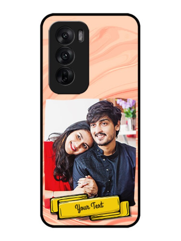 Custom Oppo Reno 12 5G Custom Metal Phone CaseMarble Texture Design