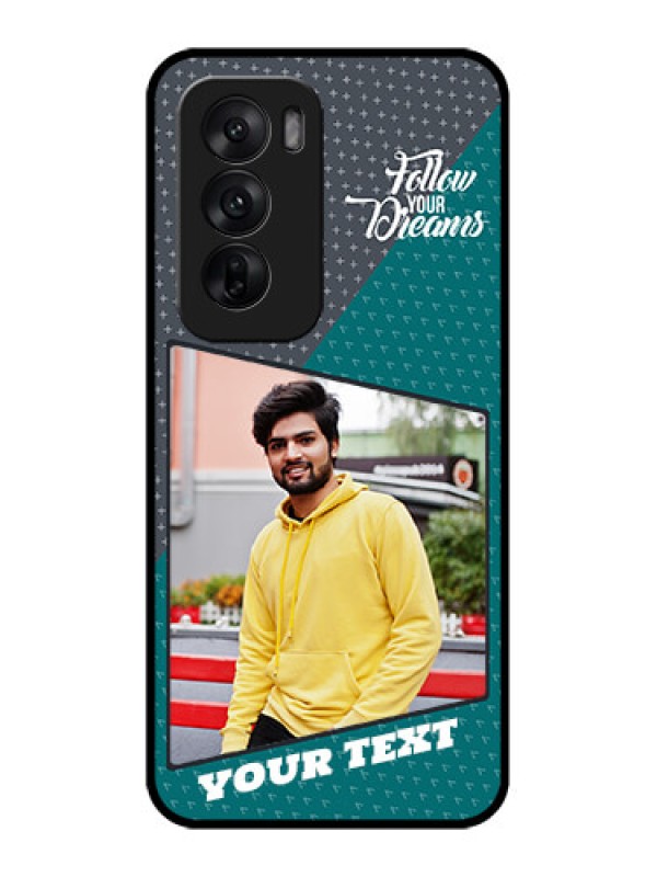 Custom Oppo Reno 12 5G Custom Metal Phone CaseBackground Pattern Design With Quote