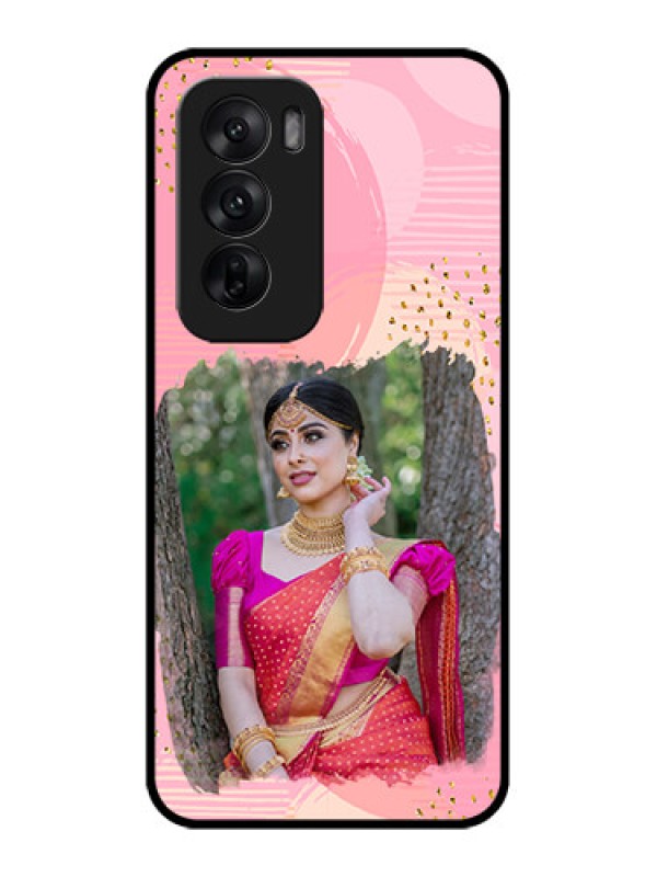 Custom Oppo Reno 12 5G Custom Metal Phone CaseGold Glitter Splash Design