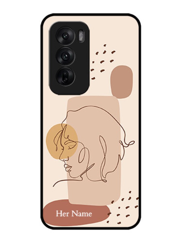 Custom Oppo Reno 12 5G Custom Metal Phone CaseCalm Woman Line Art Design