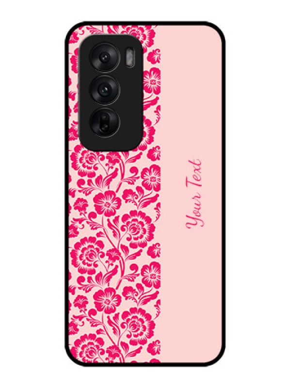 Custom Oppo Reno 12 5G Custom Metal Phone CaseAttractive Floral Pattern Design