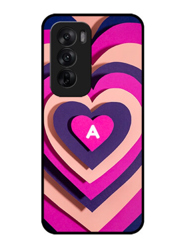 Custom Oppo Reno 12 5G Custom Metal Phone CaseCute Heart Pattern Design