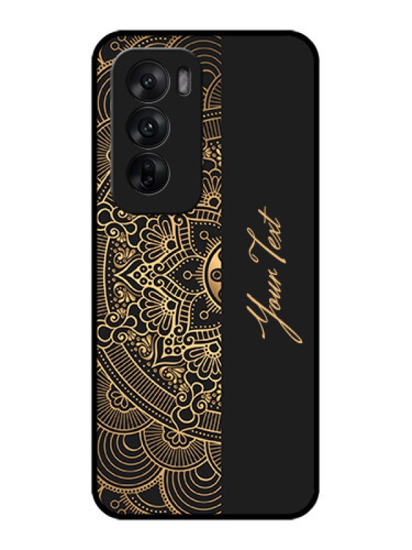 Custom Oppo Reno 12 5G Custom Metal Phone CaseMandala Art With Custom Text Design