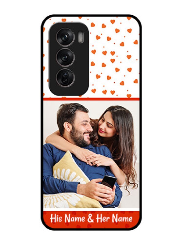 Custom Oppo Reno 12 Pro 5G Custom Metal Phone CaseOrange Love Symbol Design