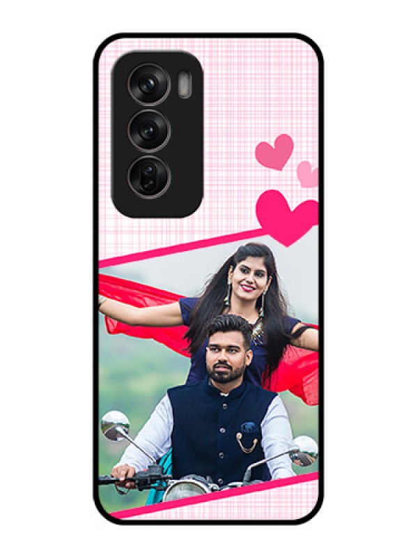 Custom Oppo Reno 12 Pro 5G Custom Metal Phone CaseLove Shape Heart Design