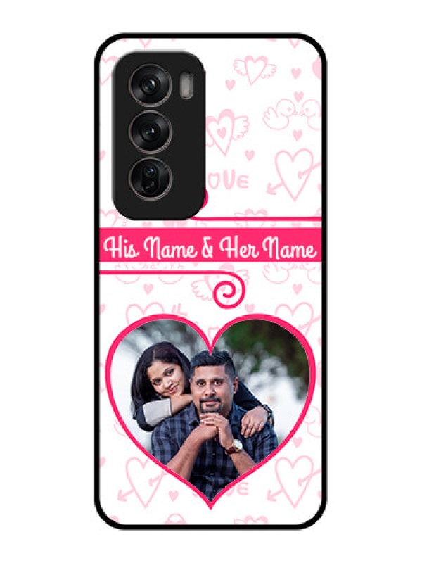 Custom Oppo Reno 12 Pro 5G Custom Metal Phone CaseHeart Shape Love Design