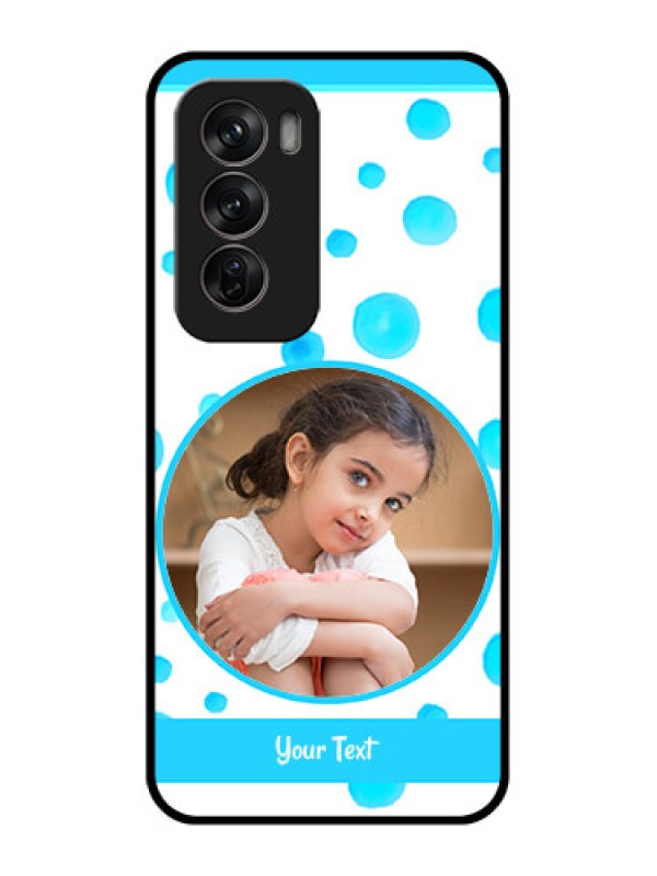 Custom Oppo Reno 12 Pro 5G Custom Metal Phone CaseBlue Bubbles Pattern Design