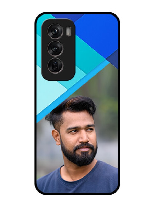 Custom Oppo Reno 12 Pro 5G Custom Metal Phone CaseBlue Pattern Design