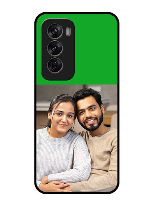 Custom Oppo Reno 12 Pro 5G Custom Metal Phone CaseGreen Pattern Design