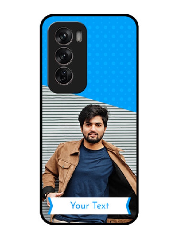 Custom Oppo Reno 12 Pro 5G Custom Metal Phone CaseSimple Blue Color Design