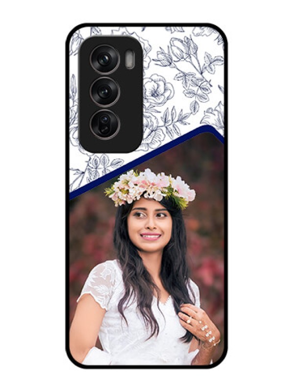 Custom Oppo Reno 12 Pro 5G Custom Metal Phone CaseClassy Floral Design