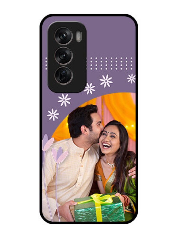 Custom Oppo Reno 12 Pro 5G Custom Metal Phone CaseLavender Flowers Design