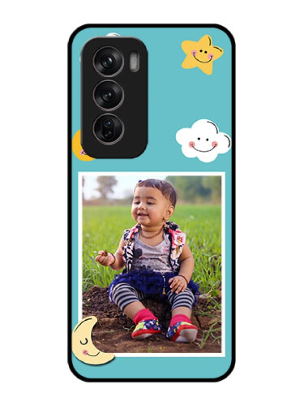 Custom Oppo Reno 12 Pro 5G Custom Metal Phone CaseSmiley Kids Stars Design