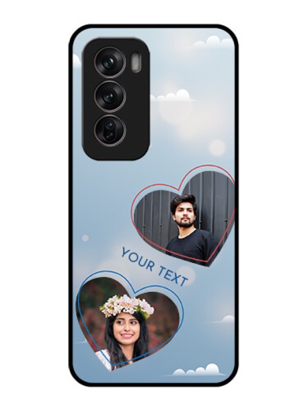 Custom Oppo Reno 12 Pro 5G Custom Metal Phone CaseBlue Color Couple Design