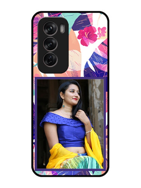 Custom Oppo Reno 12 Pro 5G Custom Metal Phone CaseAbstract Floral Design