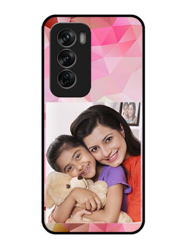 Custom Oppo Reno 12 Pro 5G Custom Metal Phone CaseAbstract Triangle Design