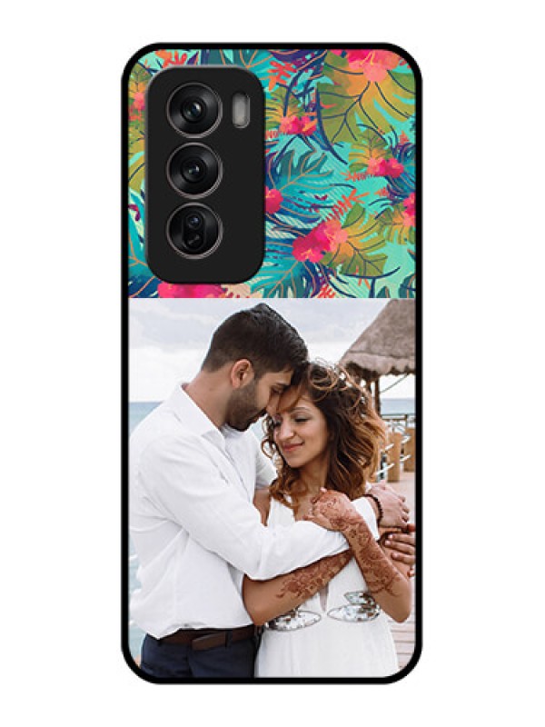 Custom Oppo Reno 12 Pro 5G Custom Metal Phone CaseWatercolor Floral Design