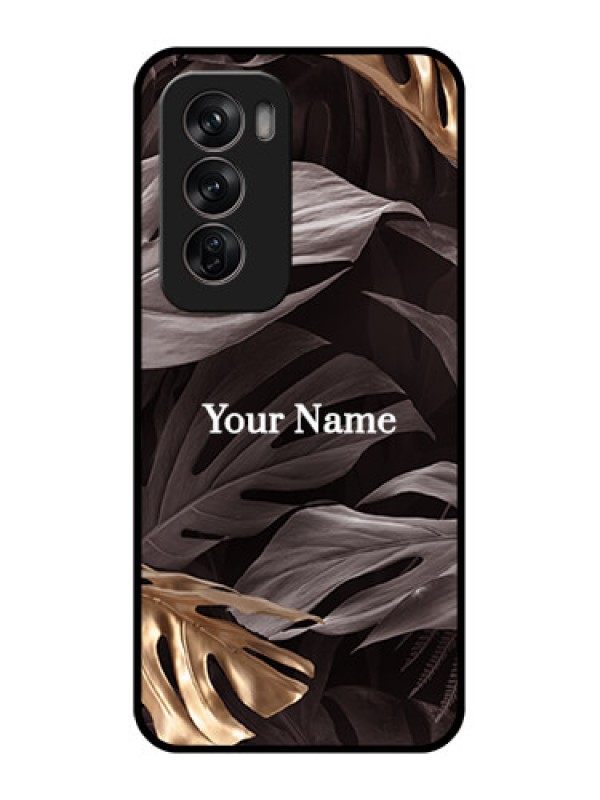 Custom Oppo Reno 12 Pro 5G Custom Metal Phone CaseWild Leaves Digital Paint Design