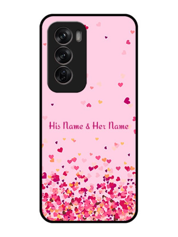 Custom Oppo Reno 12 Pro 5G Custom Metal Phone CaseFloating Hearts Design