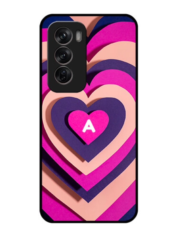 Custom Oppo Reno 12 Pro 5G Custom Metal Phone CaseCute Heart Pattern Design