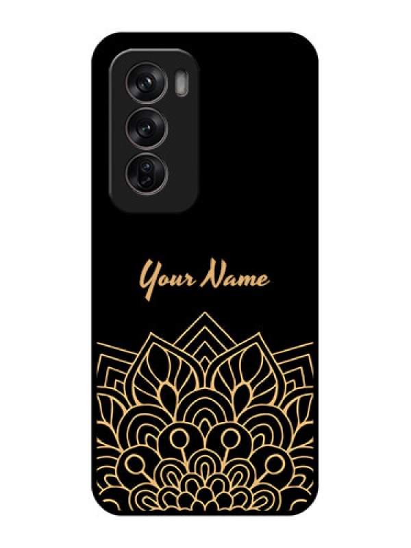 Custom Oppo Reno 12 Pro 5G Custom Metal Phone CaseGolden Mandala Design