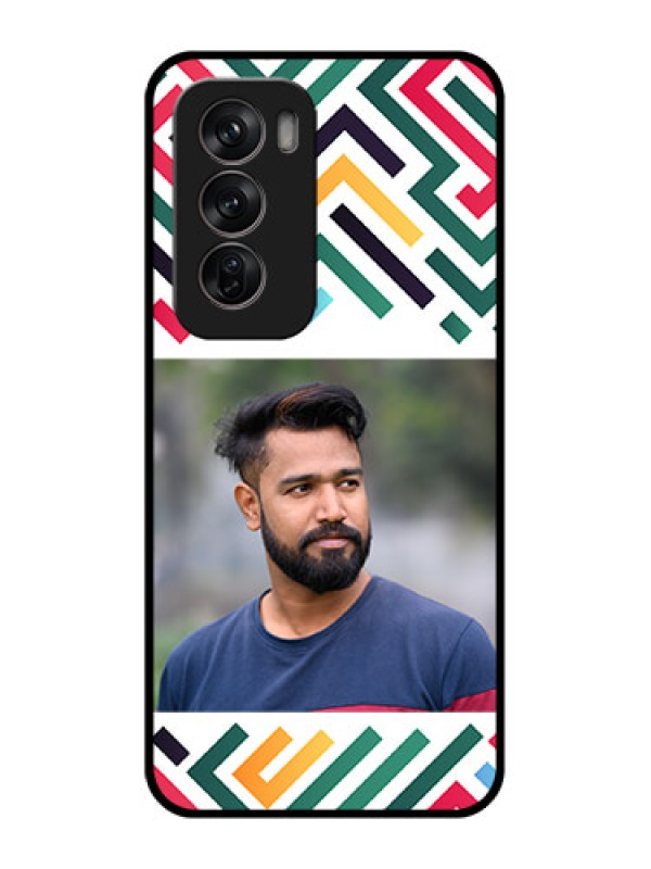 Custom Oppo Reno 12 Pro 5G Custom Metal Phone CaseColorful Maze Pattern Design