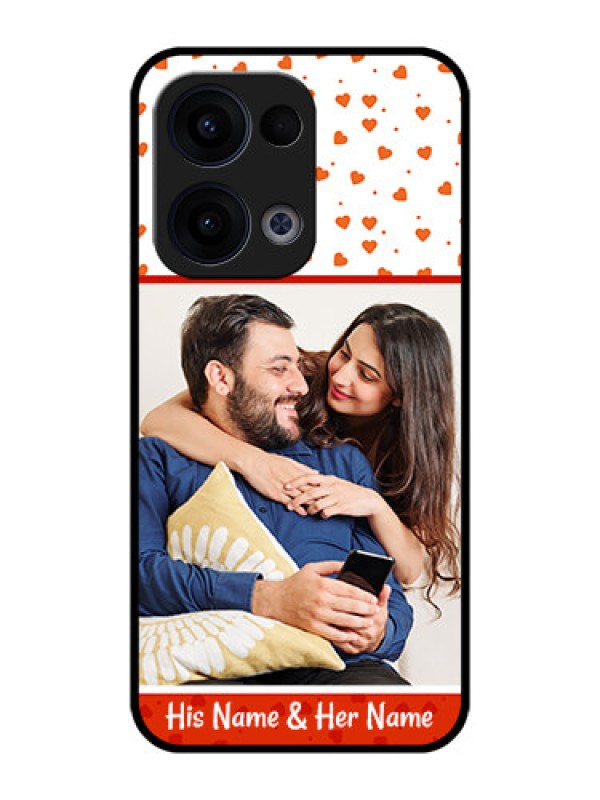 Custom Reno 13 5G Custom Metal Phone CaseOrange Love Symbol Design