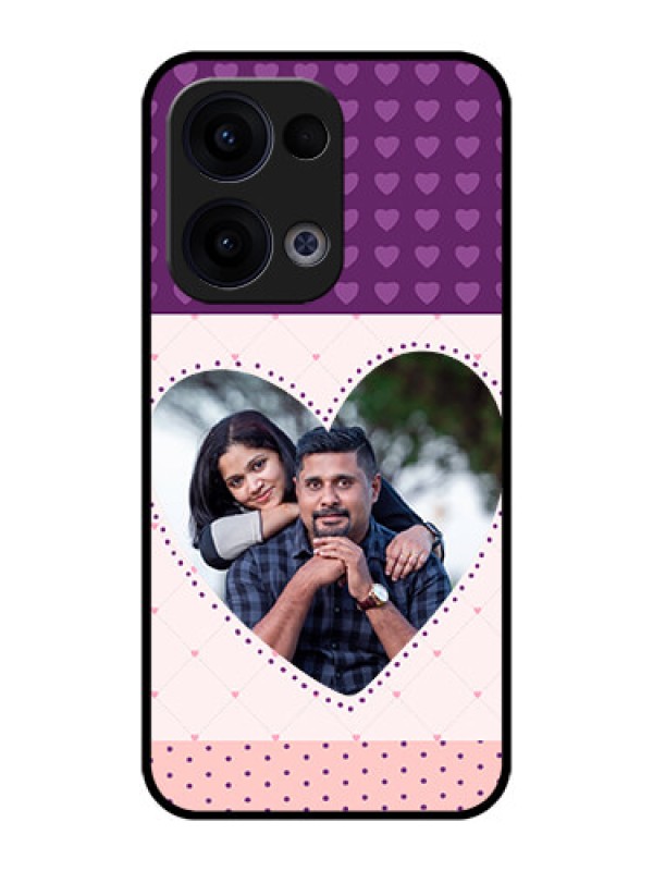 Custom Reno 13 5G Custom Metal Phone CaseViolet Love Dots Design