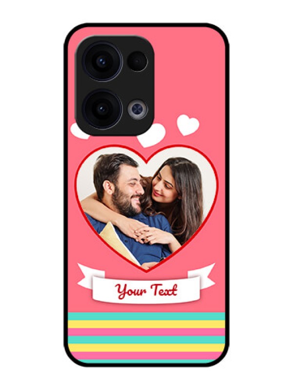 Custom Reno 13 5G Custom Metal Phone CaseLove Shapes Doodle Design