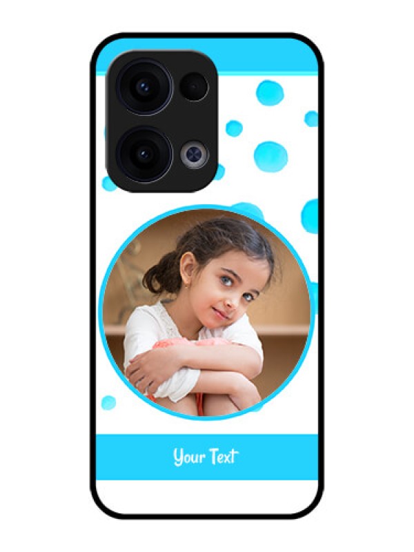 Custom Reno 13 5G Custom Metal Phone CaseBlue Bubbles Pattern Design