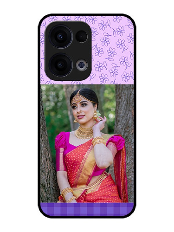 Custom Reno 13 5G Custom Metal Phone CasePurple Floral Design