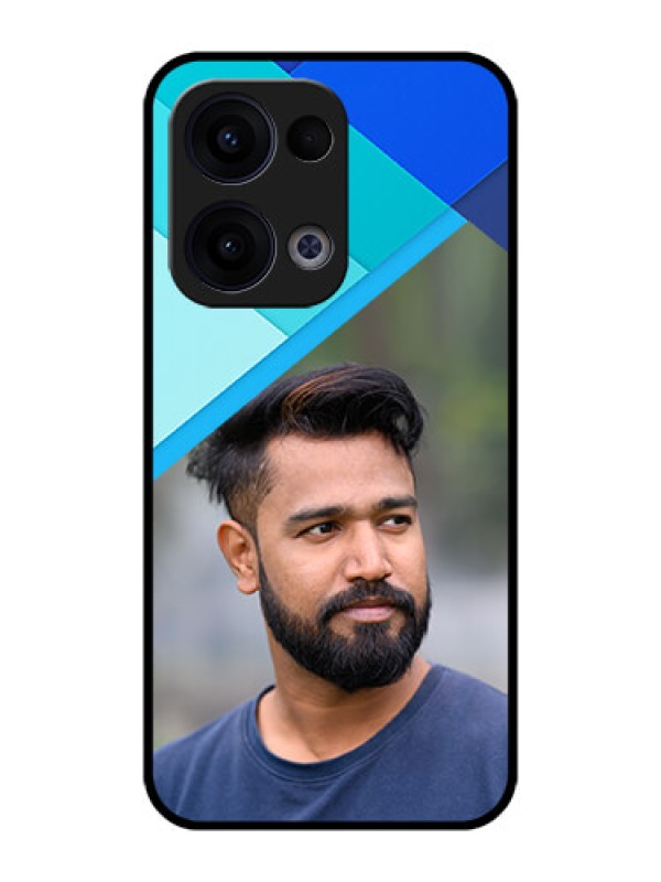 Custom Reno 13 5G Custom Metal Phone CaseBlue Pattern Design