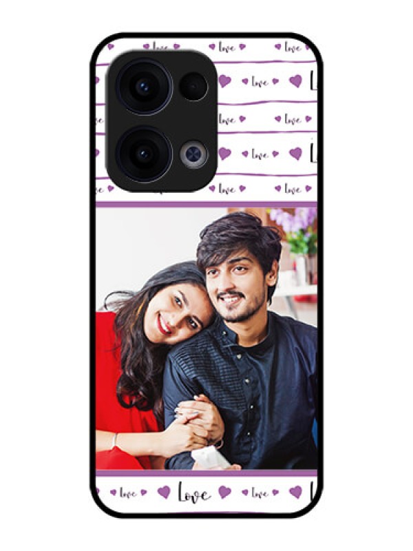 Custom Reno 13 5G Custom Metal Phone CaseCouples Heart Design