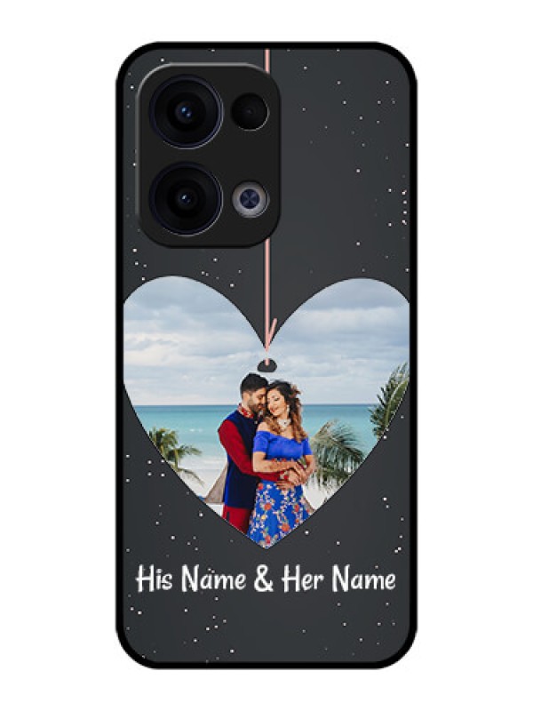 Custom Reno 13 5G Custom Metal Phone CaseHanging Heart Design